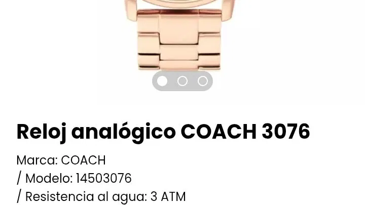Reloj analógico COACH 3076. Nuevo