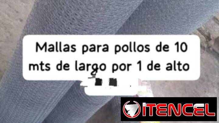 Mallas para pollo de 10 m de largo y 1 de alto