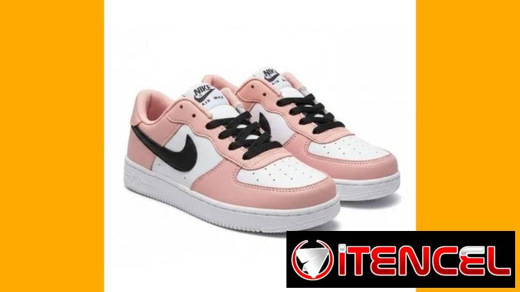 TENIS NIKE AIR FORCE ROSADO CON BLANCO Y NEGRO VPT-0353