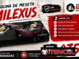 Cocina de Gas de Meseta 2 hornillas Milexus Cristal Templado
