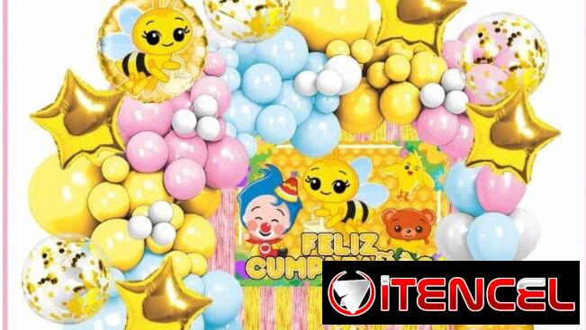 Set decorativo de 100 piezas tematico de abejita amarilla chiquitita