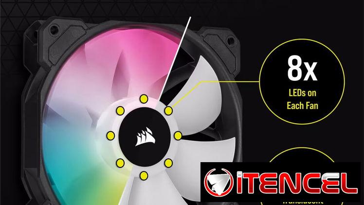 Set de 4 Fanes Corsair PWM de 120 mm iCUE SP120 RGB ELITE