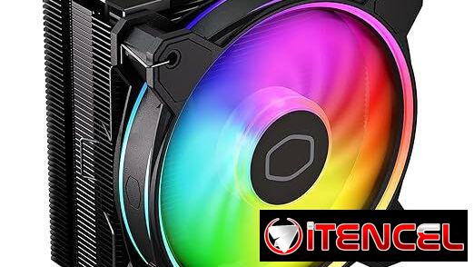 Enfriador de aire negro para CPU, ventilador PWM de 120 Halo², ARGB de doble bucle