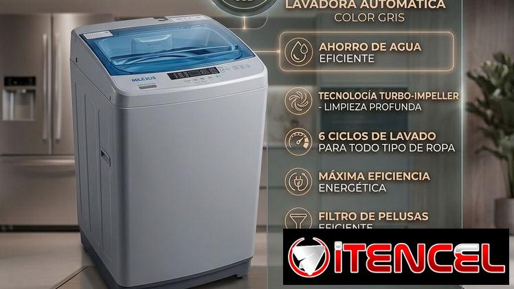🧺 ¡NUEVA! Lavadora Automática Milexus (Color Gris) – ¡Solo 205 USD! 🧺