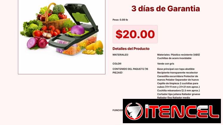 Diseño profesional ofrece este Cortador manual de alimentos de 20 USD VPT#-0102