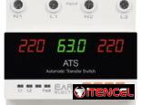2 en 1 ATS Transfer + Protector de Voltaje Ajustable Manual 110V 63A 2P