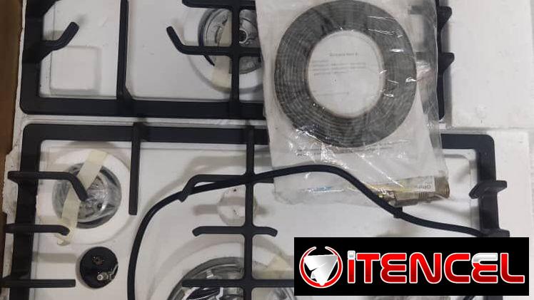 Cocina a gas para empotrar de cristal templado, 4 quemadores