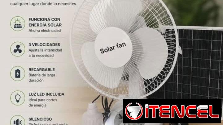 Ventilador recargables de mesa sole fan de 12 pulgadas 15mil de