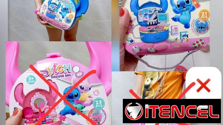 Maletica plástica Stitch  🩵La azul viene con accesorios de médico
