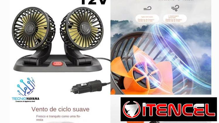 Ventilador doble para auto por conexión 12V (a la cachimba)