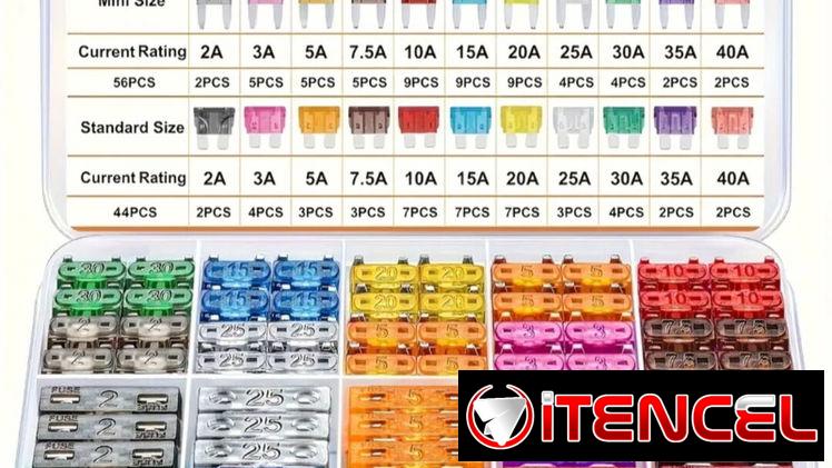 Kit de fusibles para auto Standard y Mini. Fusible automotriz estándar. Fusibles de cangrejo. Acepto CUP