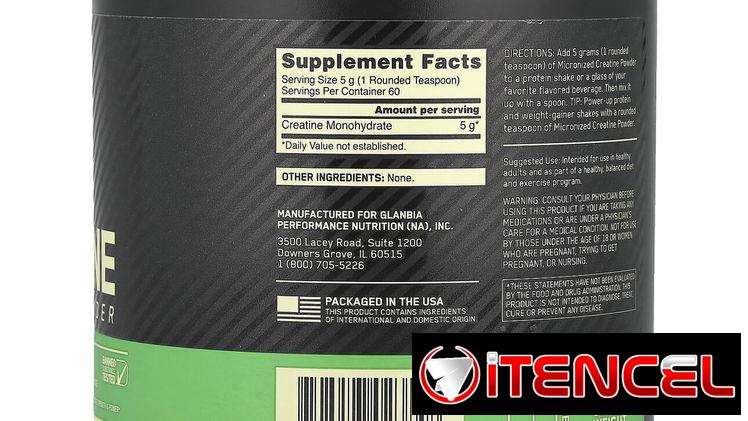 Creatina Monohidratada Optimum Nutrition 60 serv