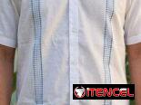 Camisa de Lino Blanca con Bordado de varios colores, escoja el suyo