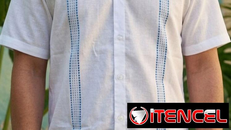 Camisa de Lino Blanca con Bordado de varios colores, escoja el suyo