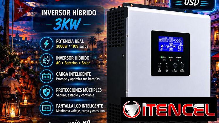 ➡️ Inversor hibrido de 3 kw y 24V.  con factura .