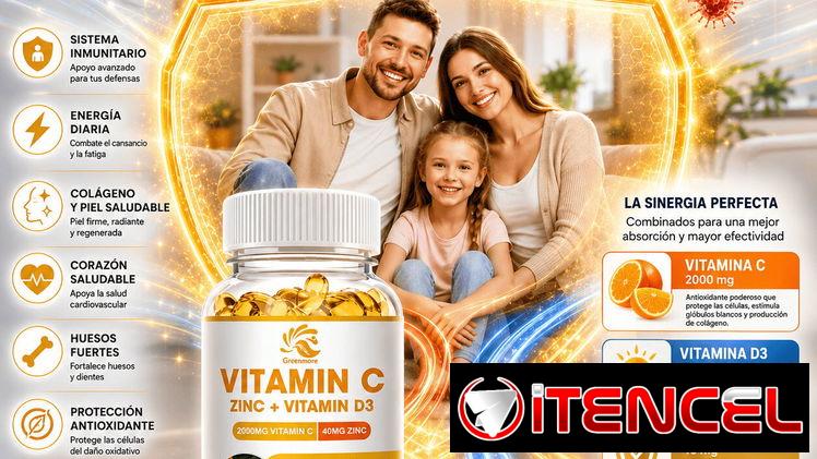 3 en 1/ Vitamina C, Zinc más D3/ todo en uno p mejor eficiencia.