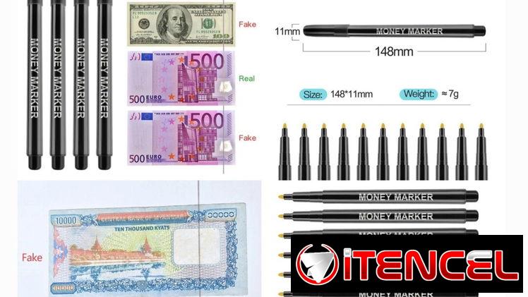 Plumones detectores de billetes falsos