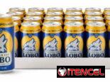 Caja de cerveza bucanero y cabeza de lobo