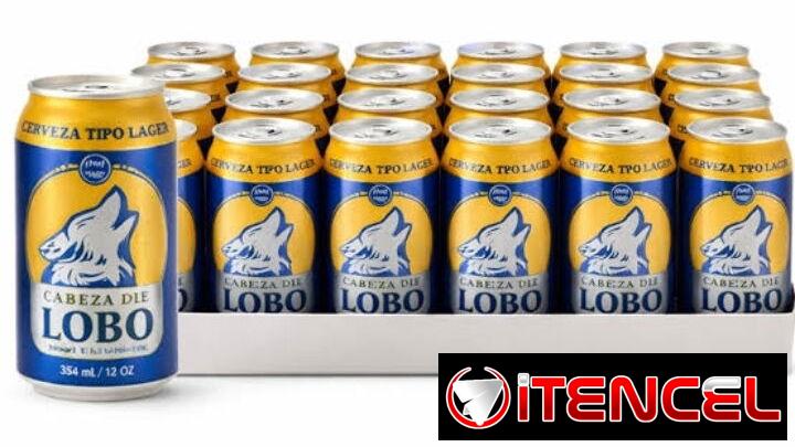 Caja de cerveza bucanero y cabeza de lobo