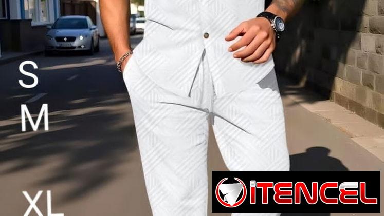 Conjunto blanco de hombre de pantalón y camisa