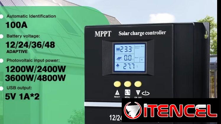 Cargador MPPT Panel Solar 12/24/36/48v 100A Gestión Automática
