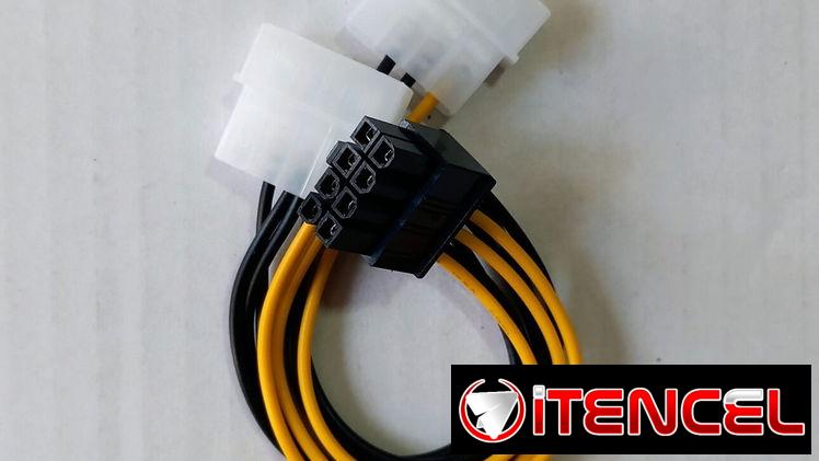 Adaptador de corriente para tarjetas gráficas  2 MOLEX a 8 pines