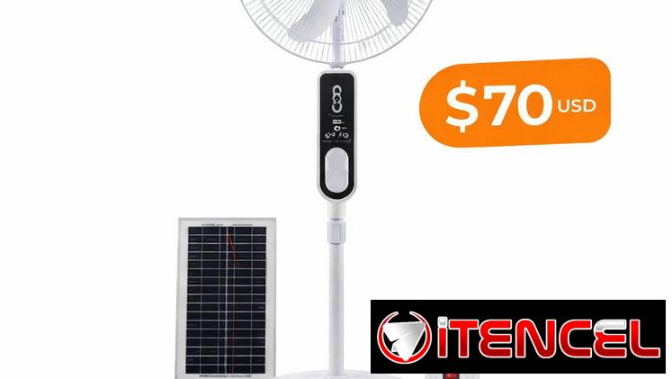 CON PANEL VENTILADOR RECARGABLE