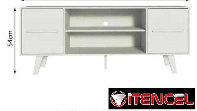 Mueble de TV 55 pulgadas. Blanco y gris