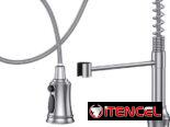 Mezcladora monomando para fregadero de cuello extensible HURRAN en acero inoxidable, acabado en niquel cepillado