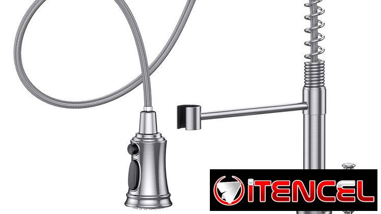 Mezcladora monomando para fregadero de cuello extensible HURRAN en acero inoxidable, acabado en niquel cepillado