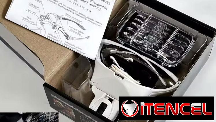 Lupa de aumento con iluminación led y 5 lentes intercambiables, diferentes usos… batería x3 triple A no incluida