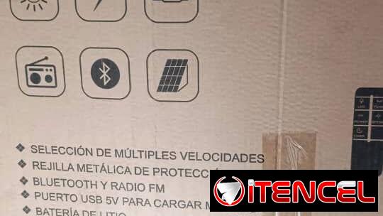💥*Ventilador de pie con recarga solar 16″*💥