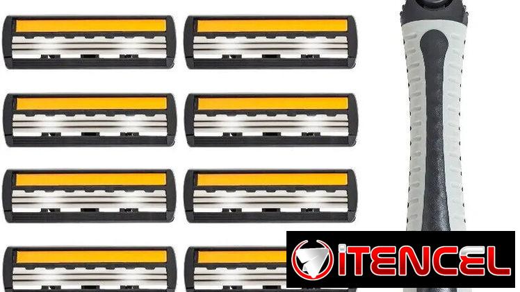 Máquina de afeitar con 12 repuestos cuchillas de 3 hojas