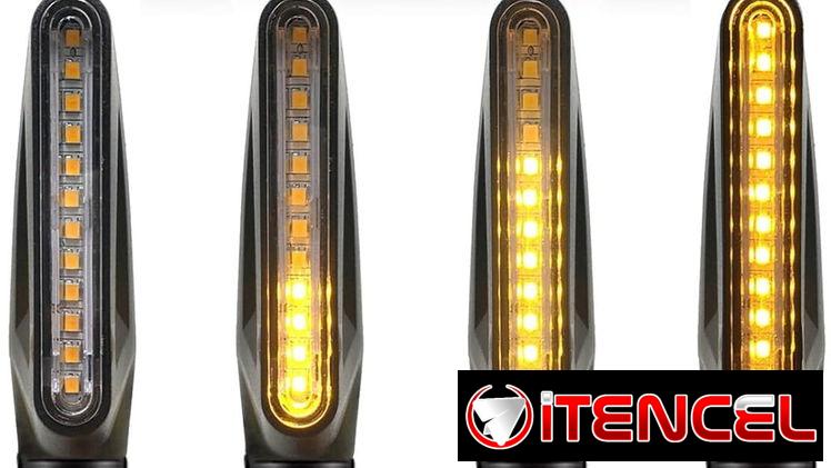 Flasher interno incorporado Indicadores secuenciales, flexibles, muy brillantes, finos-aerodinámicos, más largos (12 led