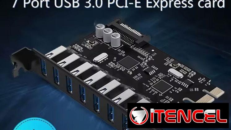 Tarjeta  ORICO PCIexp 7 USB 3.0/ Hub – Extensión ORICO 7 USB 3.0