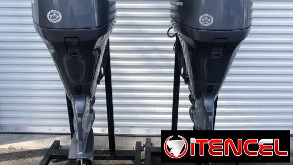 Par de motores fueraborda Yamaha de 150HP, 4 tiempos y eje de 25 pulgadas (modelo 2014)