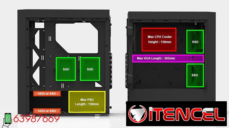 Chasis Gaming ZALMAN T7 + 2 fanes, NUEVO en caja