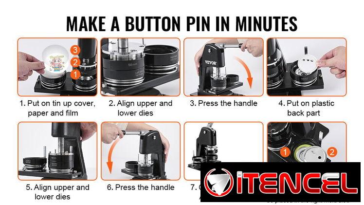 🎯 Máquina para Hacer Pines VEVOR + Accesorios | 32mm y 58mm | Ideal para Negocios y Manualidades