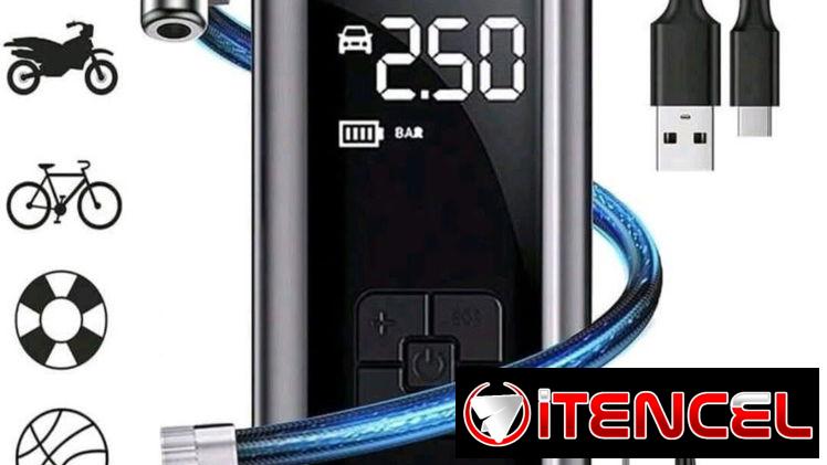 Compresor para inflar neumaticos de bicicleta, motos, autos ligeros, con baterias