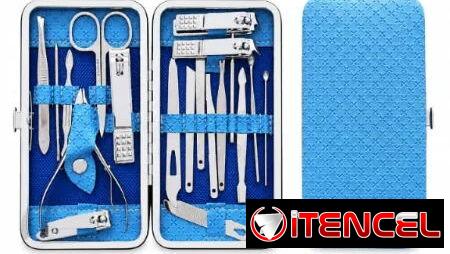 KIT DE MANICURA Y PEDICURA CON ESTUCHE PREMIUM 12 PCS