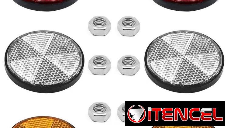 Par de Círculo Reflector para moto (Azul, Rojo, Amarillo y Plateado)