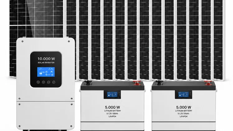 KIT SOLAR Inversor 10KW+2 Batería 5.12kWh+16 Paneles de 615W