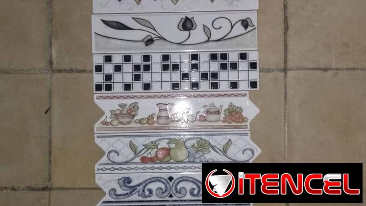 Cenefa y cintillo mata junta losas de baño y piso cemento cola y blanco