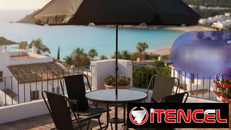 Juego de terraza con 4. Y sombrilla 190
