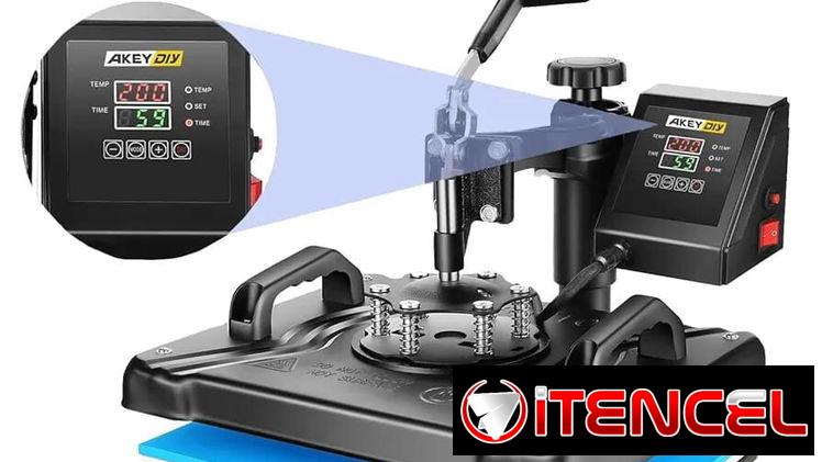 AKEYDIY Máquina de prensa de calor profesional 5 en 1 para camisetas, gorras, tasas, etc.