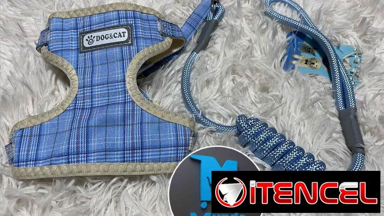 Pechera con correa talla S para mascotas