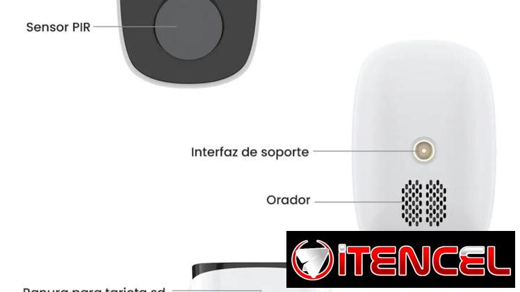 cámara IP inalámbrica de seguridad para el hogar con panel solar compacto con un soporte de montaje ajustable.
