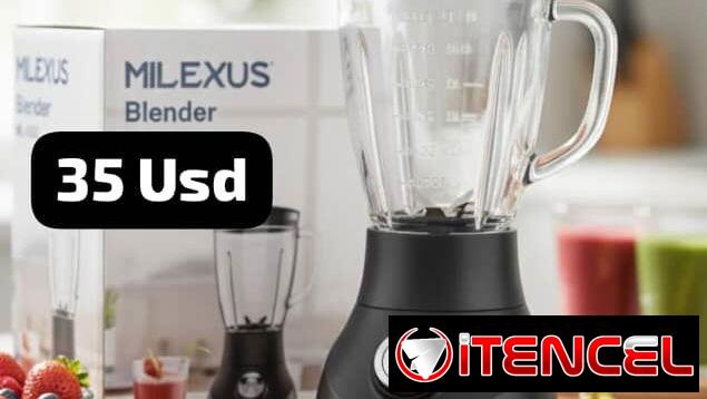 Batidora Milexus con Vaso de Vidrio 1.5 Lt, Garantía de 1 mes, Entrega por un mínimo costo adicional para toda La Habana