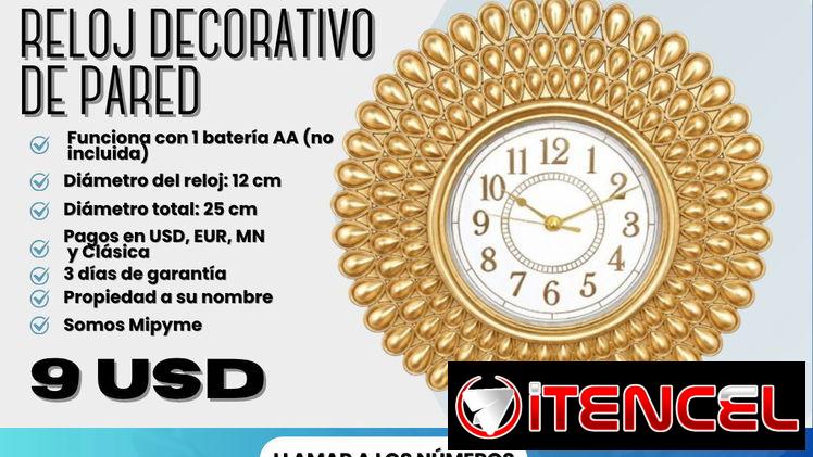 ✨🕒 RELOJ DECORATIVO DE PARED  💲Precio: 9 USD