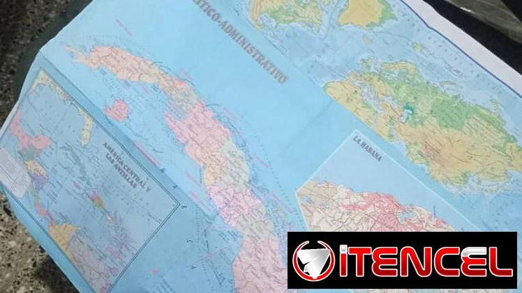 Mapa del mundo físico y de Cuba político -administrativo